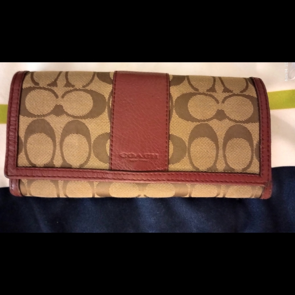 Coach Brown and Tan Women's Wallet